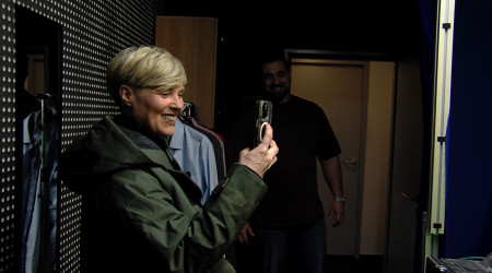 Cindy Holmberg im RTF.1-Studio (Quelle: RTF.3)