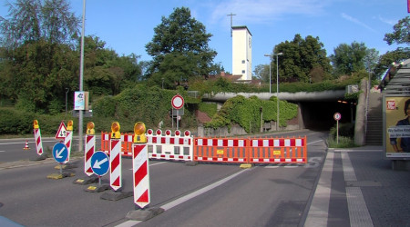 Bauarbeiten am Tunnel in der Rommelsbacher Stra&szlig;e (Quelle: RTF.3)